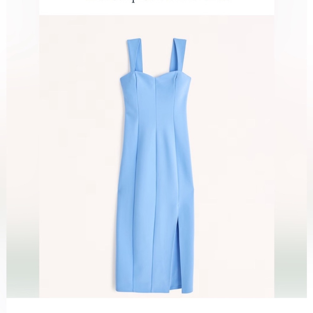 Abercrombie Wide Strap Corset Midi Dress in Blue size M